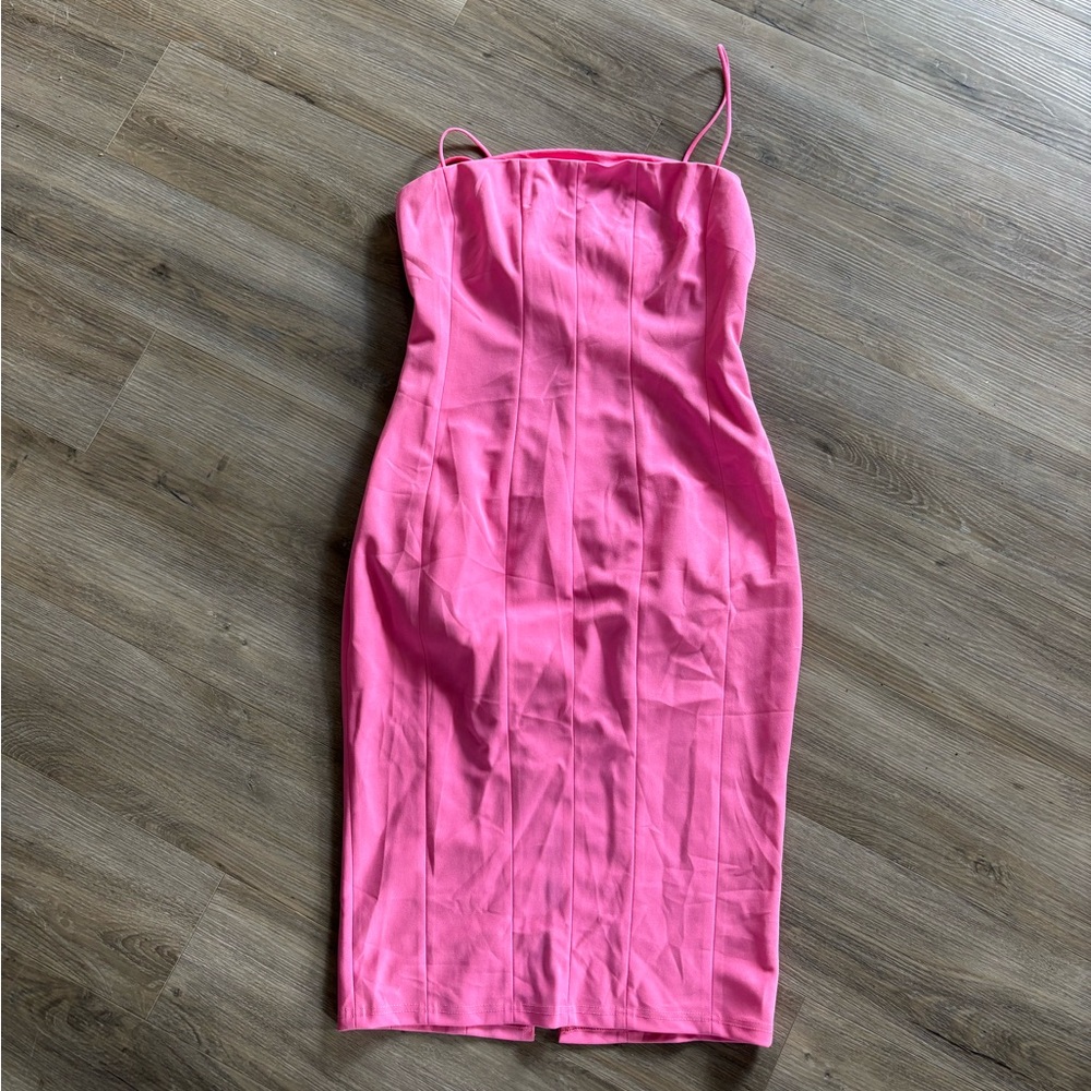 Hello Molly Vibrant Pink Strapless Dress